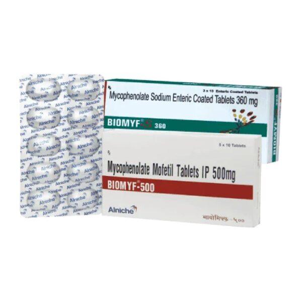 Biomyf 500 mg Tablet - Mycophenolate Mofetil - Biomyf