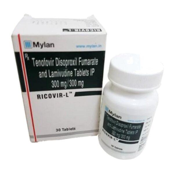 Ricovir L Tablets - Lamivudine, Tenofovir Disoproxil Fumarate - Ricovir L