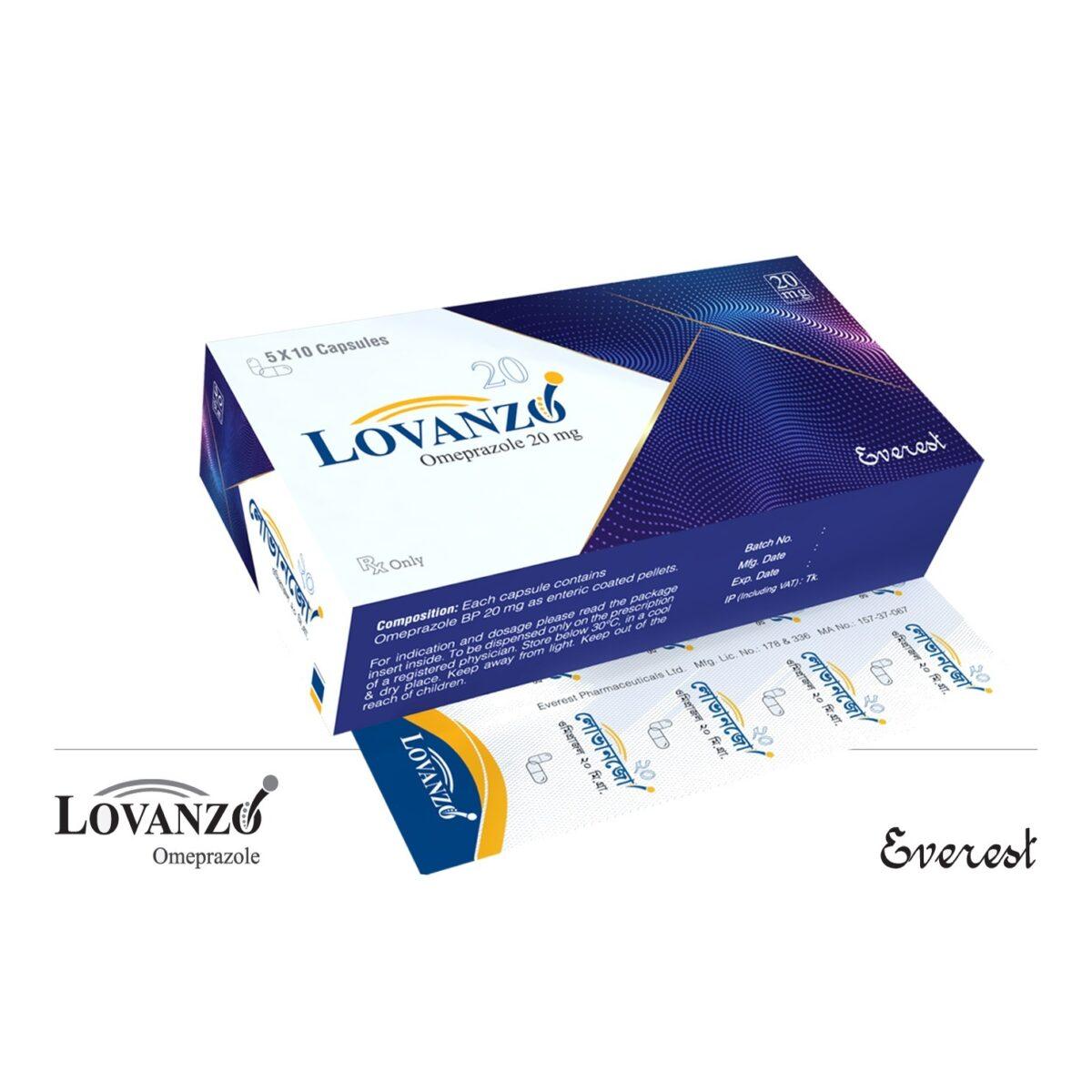 Lovanzo 20 mg Capsules - Omeprazole - Lovanzo