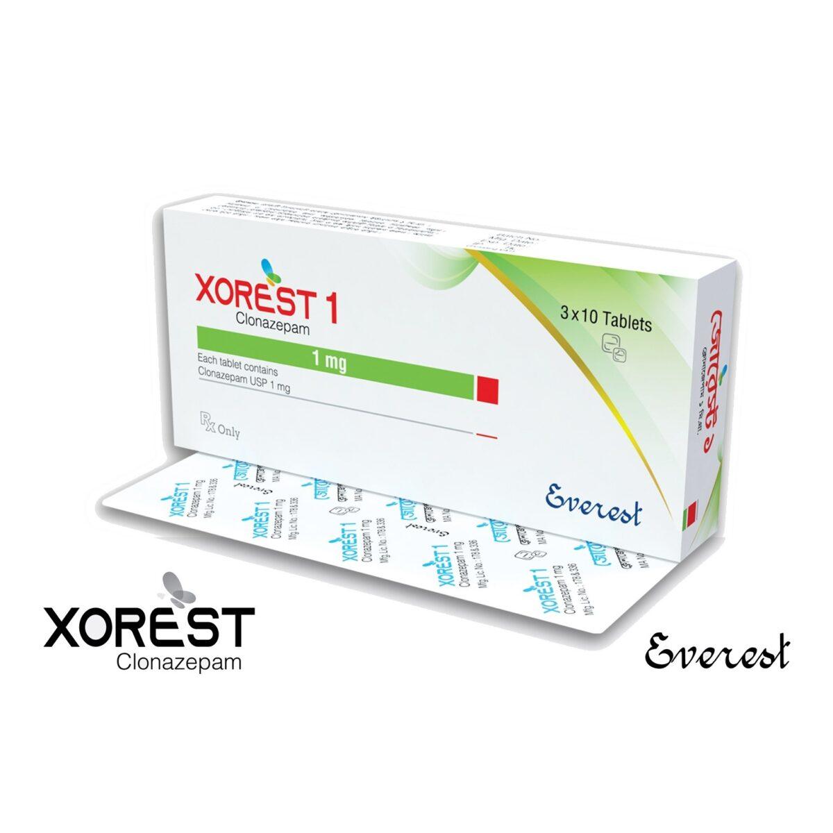 Xorest 1 mg Tablet - Clonazepam - Xorest